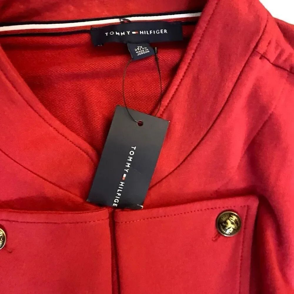 NWT Tommy Hilfiger size 2XL women's red open front blazer jacket - Picture 3 of 6